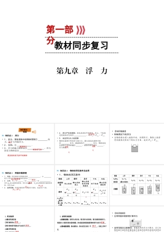 （广西专用）中考物理一轮新优化 第九章 浮力课件-人教版初中九年级全册物理课件