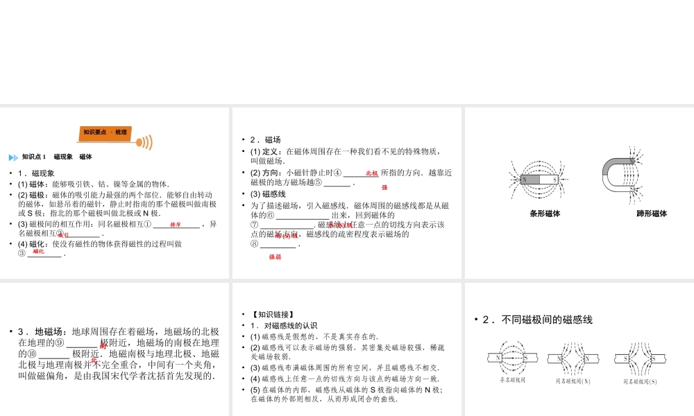 （广西专用）中考物理一轮新优化 第十八章 电与磁课件-人教版初中九年级全册物理课件