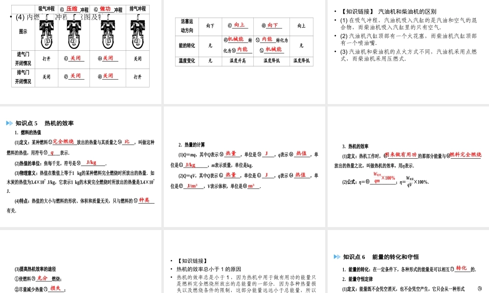 （广西专用）中考物理一轮新优化 第十二章 内能 内能的利用课件-人教版初中九年级全册物理课件