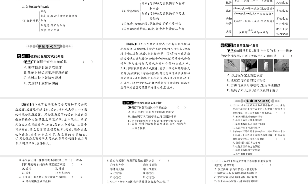 （广西玉林地区）中考生物 知识系统复习 第七单元 生物圈中生物的延续与发展课件-人教级全册生物课件