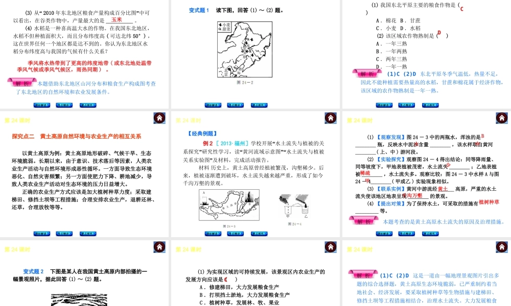 （新课标）2014中考地理复习方案 第24课时 北方地区（课标解读+考点精讲+要点探究）课件 新人教版