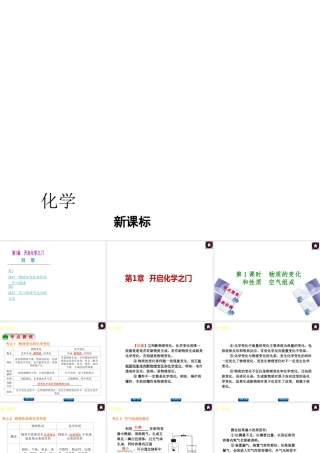 （新课标）2014中考化学复习方案 第1章 开启化学之门（考点聚焦+归类示例，含2013试题）课件 沪教版