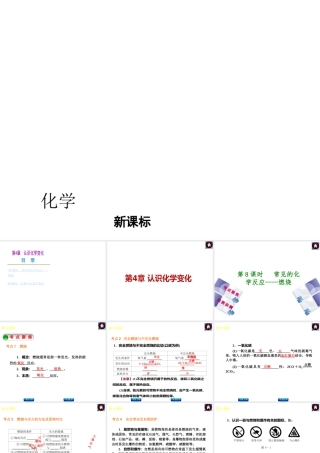 （新课标）2014中考化学复习方案 第4章 认识化学变化（考点聚焦+归类示例，含2013试题）课件 沪教版