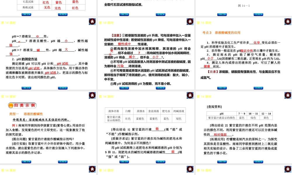 （新课标）2014中考化学复习方案 第7章 应用广泛的酸、碱、盐（考点聚焦+归类示例，含2013试题）课件 沪教版