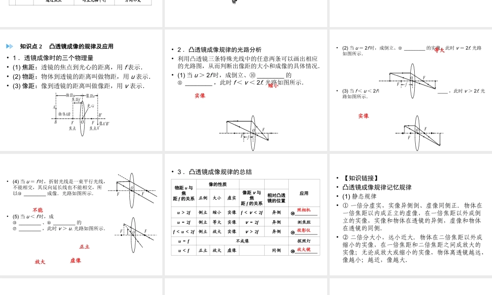 （广西专用）中考物理一轮新优化 第五章 透镜及其应用课件-人教版初中九年级全册物理课件