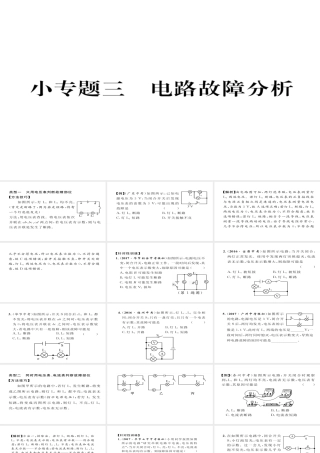（毕节专版）九年级物理全册 小专题三 电路故障分析作业课件 （新版）新人教版-（新版）新人教版初中九年级全册物理课件