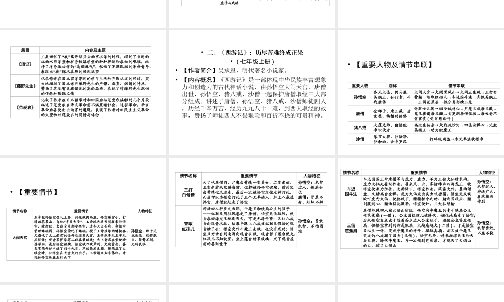 （广西专用）中考语文一轮新优化 专题六 名著阅读课件-人教版初中九年级全册语文课件