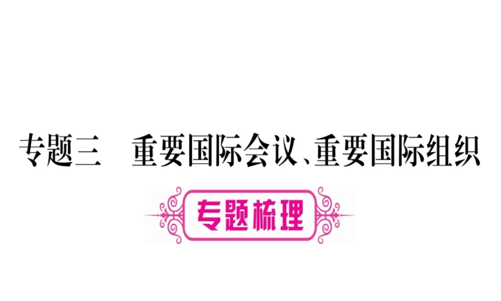 （桂林专用）中考历史总复习 第二篇 知能综合提升 专题三 重要国际会议、重要国际组织课件 岳麓版-岳麓版初中九年级全册历史课件