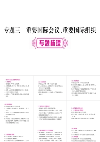 （桂林专用）中考历史总复习 第二篇 知能综合提升 专题三 重要国际会议、重要国际组织课件 岳麓版-岳麓版初中九年级全册历史课件