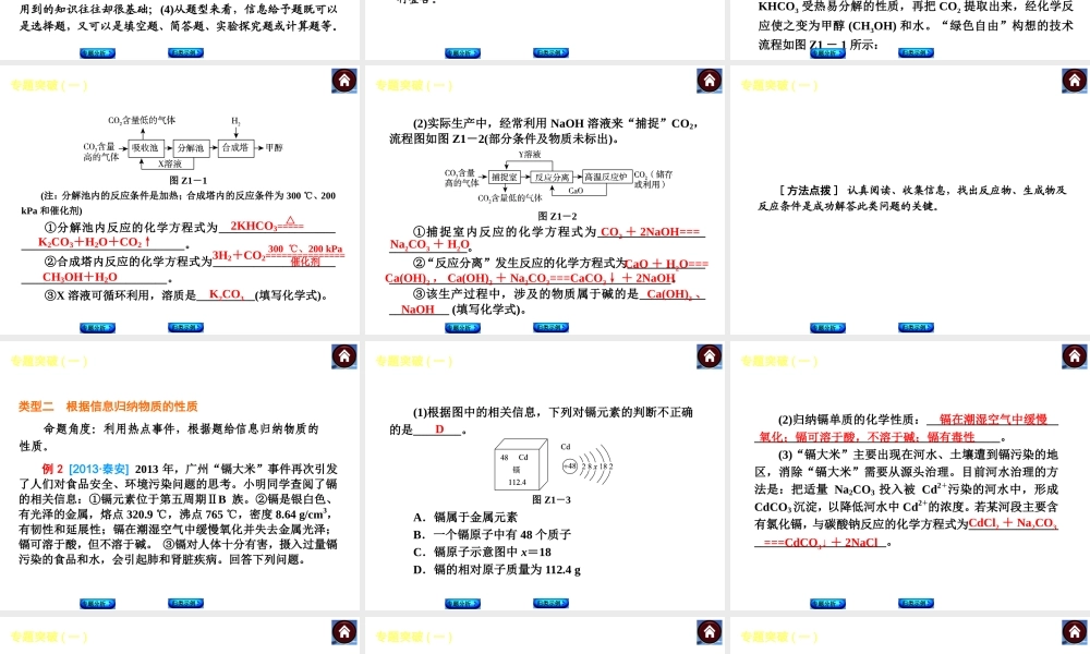 （新课标）2014中考化学复习方案 专题突破（考点聚焦+归类示例，含2013试题）课件 鲁教版