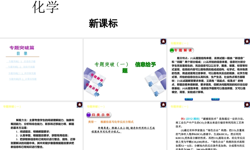 （新课标）2014中考化学复习方案 专题突破篇（考点聚焦+归类示例，含2013试题）课件 沪教版