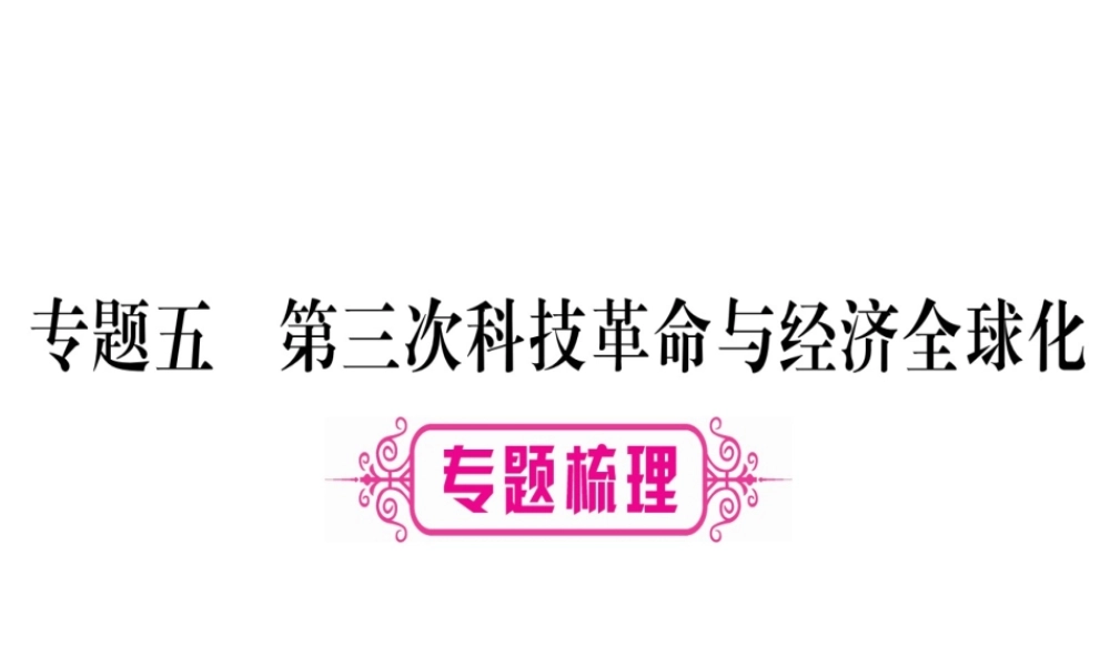 （桂林专用）中考历史总复习 第二篇 知能综合提升 专题五 第三次科技革命与经济全球化课件 岳麓版-岳麓版初中九年级全册历史课件
