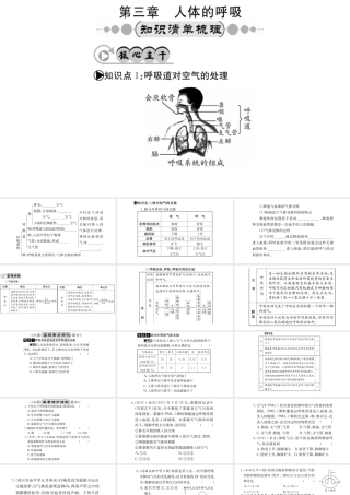 （广西玉林地区）中考生物 知识系统复习 第四单元 第三章 人体的呼吸课件-人教级全册生物课件