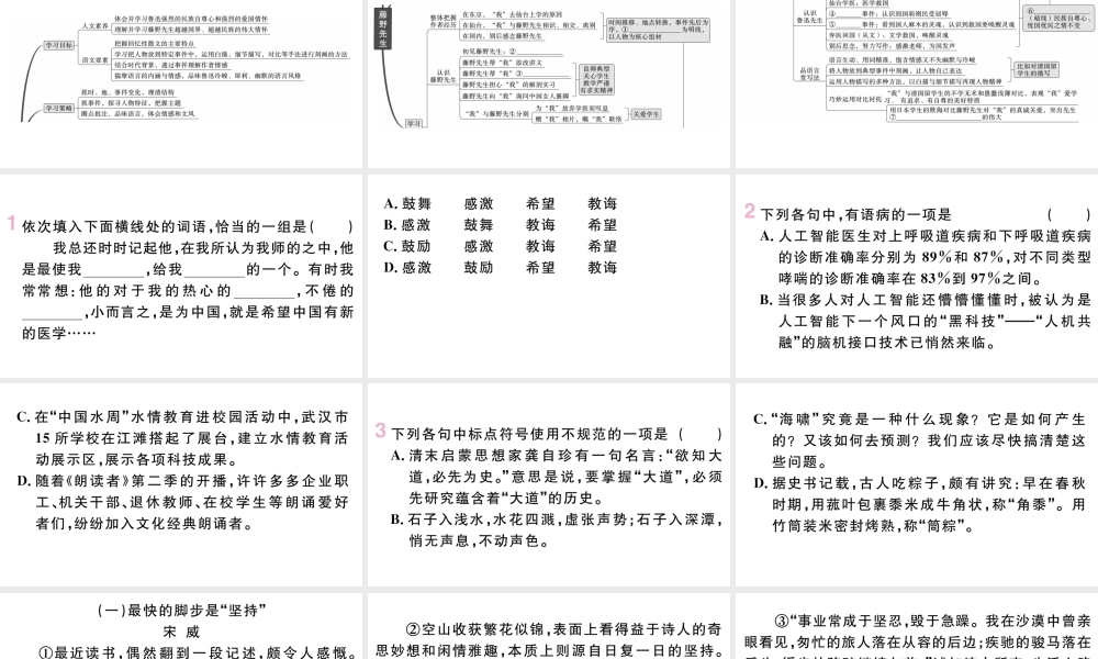 （武汉专版）八年级语文上册 第二单元 6 藤野先生课件 新人教版-新人教版初中八年级上册语文课件