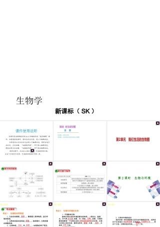 （新课标）2014中考生物复习方案 第2单元 我们生活的生物圈（考点聚焦+重难突破+考题预测）课件 苏科版
