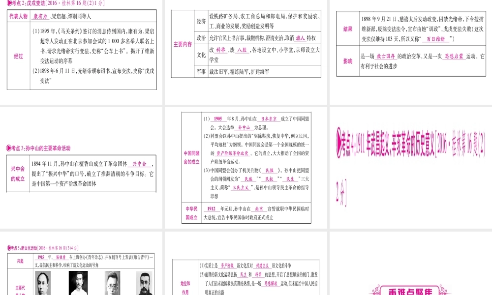 （桂林专用）中考历史总复习 第一篇 考点系统复习 第二板块 中国近代史（八上）第2单元 课件 岳麓版-岳麓版初中九年级全册历史课件