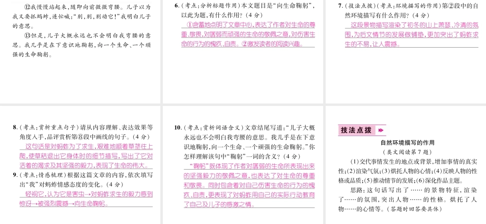 （毕节专版）八年级语文上册 第四单元 15 散文二篇习题课件 新人教版-新人教版初中八年级上册语文课件