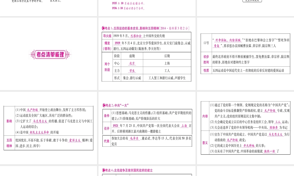 （桂林专用）中考历史总复习 第一篇 考点系统复习 第二板块 中国近代史（八上）第3单元 课件 岳麓版-岳麓版初中九年级全册历史课件