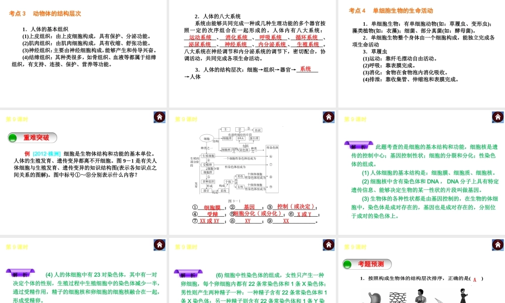（新课标）2014中考生物复习方案 第4单元 环境中生物的统一性（考点聚焦+重难突破+考题预测）课件 苏科版
