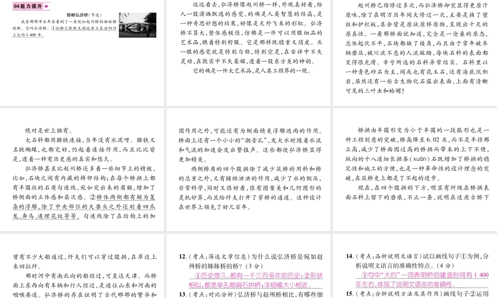 （毕节专版）八年级语文上册 第五单元 17 中国石拱桥习题课件 新人教版-新人教版初中八年级上册语文课件