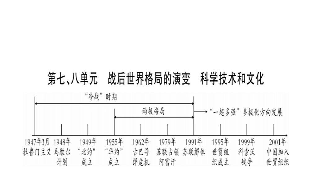 （桂林专用）中考历史总复习 第一篇 考点系统复习 第三板块 世界现代史（九下）第7、8单元 课件 岳麓版-岳麓版初中九年级全册历史课件