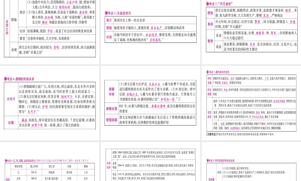 （桂林专用）中考历史总复习 第一篇 考点系统复习 第一板块 中国古代史（七下）第5、6单元 课件 岳麓版-岳麓版初中九年级全册历史课件