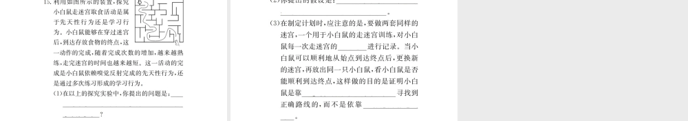 （广西玉林地区）中考生物 专题综合突破 专题五 动物的运动和行为课件-人教级全册生物课件