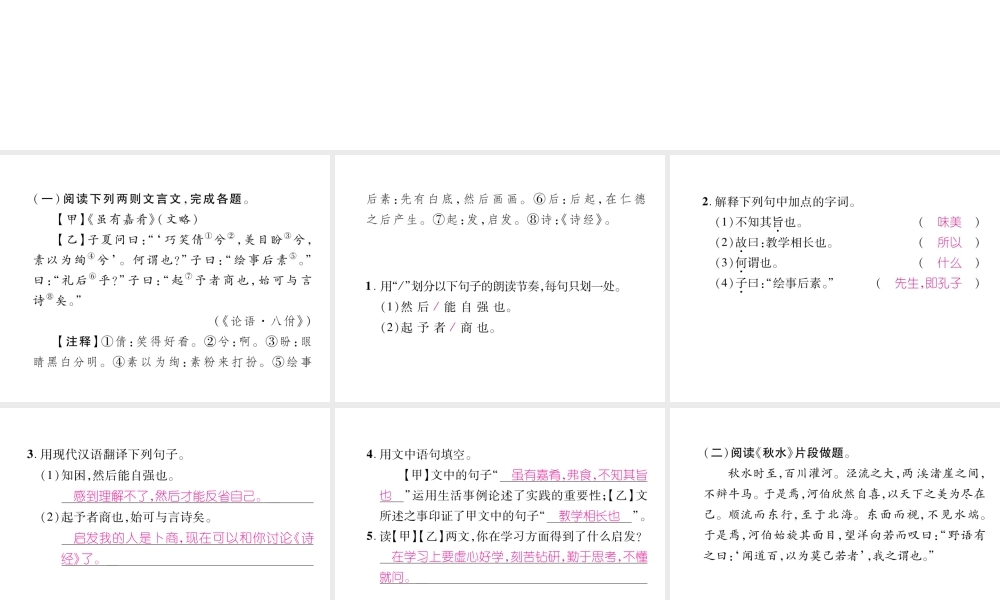（毕节专版）八年级语文下册 双休作业11课件 新人教版-新人教版初中八年级下册语文课件