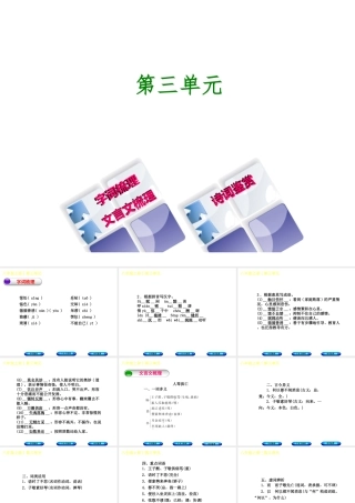 （柳州专版）中考语文 教材梳理 八上 第三单元复习课件-人教版初中九年级全册语文课件