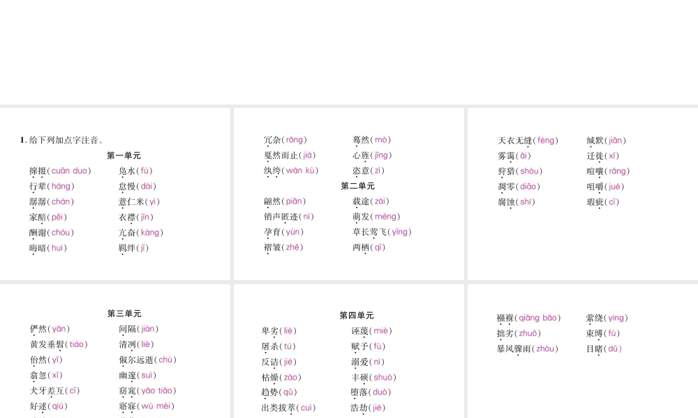 （毕节专版）八年级语文下册 专题1 字音、字形课件 新人教版-新人教版初中八年级下册语文课件