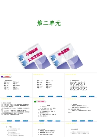 （柳州专版）中考语文 教材梳理 八下 第二单元复习课件-人教版初中九年级全册语文课件