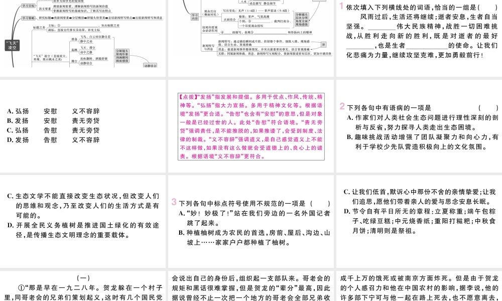 （武汉专版）八年级语文上册 第一单元 3 飞天凌空——跳水姑娘吕伟夺魁记课件 新人教版-新人教版初中八年级上册语文课件