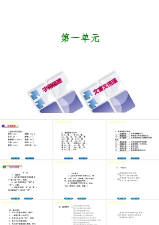 （柳州专版）中考语文 教材梳理 八下 第一单元复习课件-人教版初中九年级全册语文课件