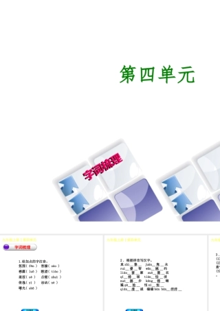 （柳州专版）中考语文 教材梳理 九上 第四单元复习课件-人教版初中九年级全册语文课件