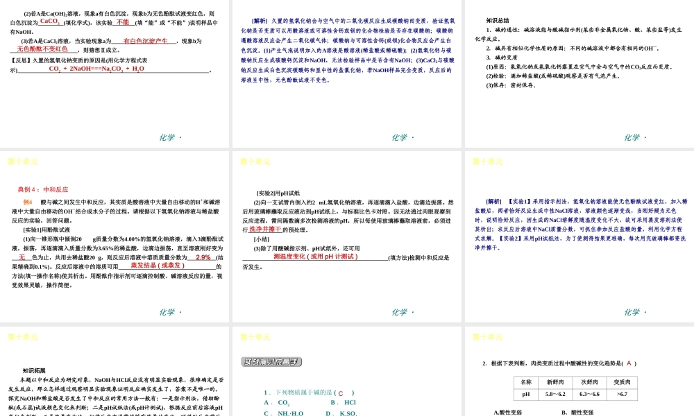 （新课标）九年级化学下册 第十单元 酸和碱同步课件 （新版）新人教版