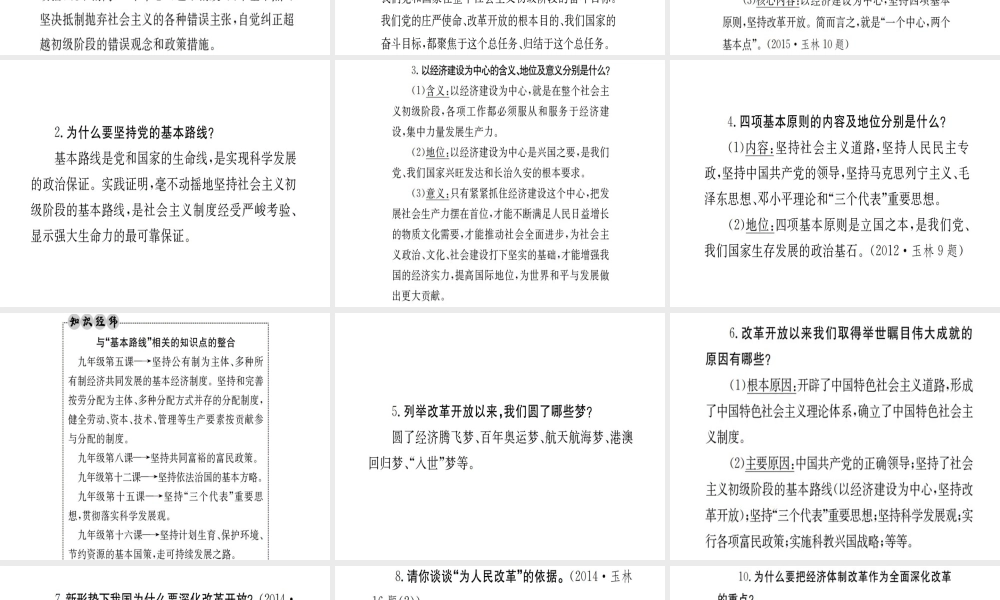 （广西玉林地区）中考政治 第四部分 九年级 第五单元 第15课 三个代表课件-人教版初中九年级全册政治课件