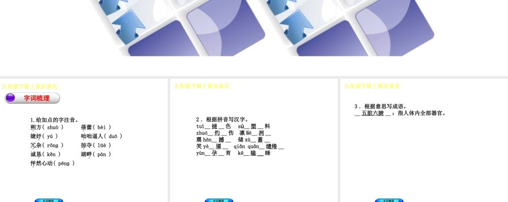 （柳州专版）中考语文 教材梳理 九下 第五单元复习课件-人教版初中九年级全册语文课件