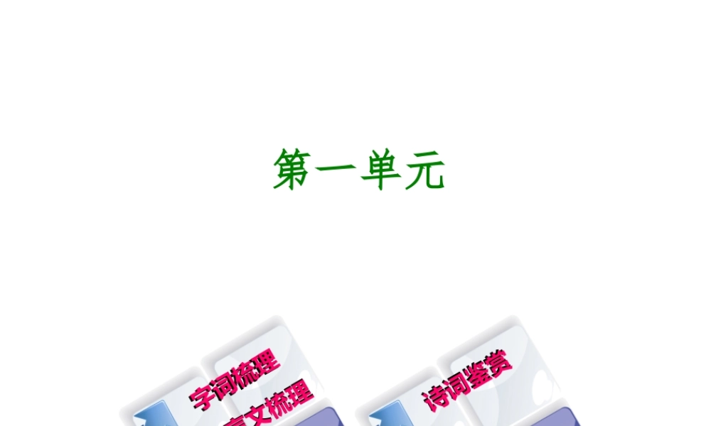 （柳州专版）中考语文 教材梳理 七下 第一单元复习课件-人教版初中九年级全册语文课件