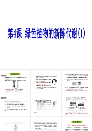 （新课标）浙江省中考科学基础复习 第4课 绿色植物的新陈代谢课件1-人教版初中九年级全册自然科学课件