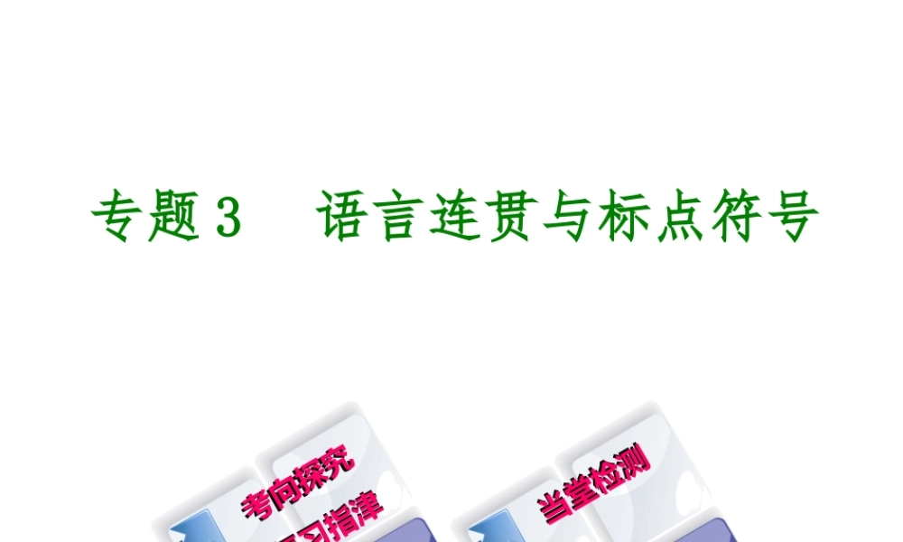 （柳州专版）中考语文 专题3 语言连贯与标点符号复习课件-人教版初中九年级全册语文课件