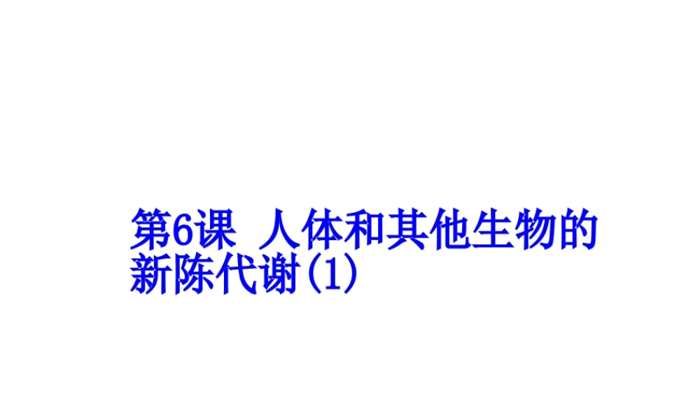 （新课标）浙江省中考科学基础复习 第6课 人体和其他生物的新陈代谢课件1-人教版初中九年级全册自然科学课件