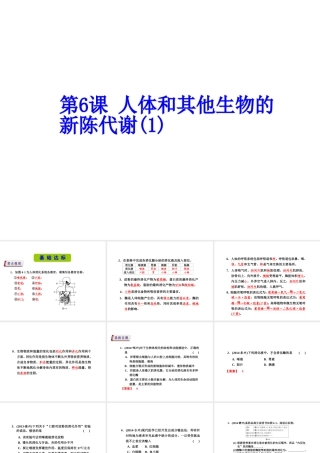 （新课标）浙江省中考科学基础复习 第6课 人体和其他生物的新陈代谢课件1-人教版初中九年级全册自然科学课件