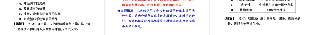 （新课标）浙江省中考科学基础复习 第8课 生命活动的调节课件-人教版初中九年级全册自然科学课件