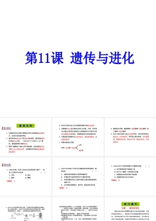 （新课标）浙江省中考科学基础复习 第11课 遗传与进化课件-人教版初中九年级全册自然科学课件