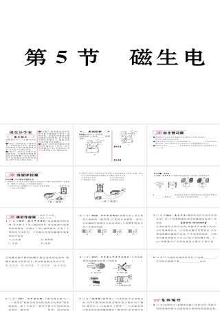 （毕节专版）九年级物理全册 第20章 第5节 磁生电作业课件 （新版）新人教版-（新版）新人教版初中九年级全册物理课件