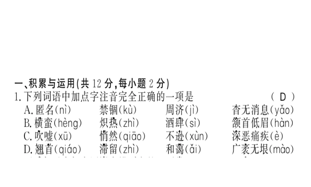（柳州专用）八年级语文上册 期末习题课件 新人教版-新人教版初中八年级上册语文课件
