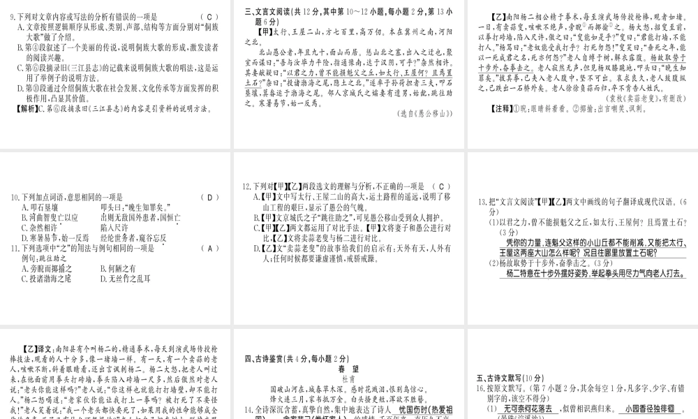 （柳州专用）八年级语文上册 期末习题课件 新人教版-新人教版初中八年级上册语文课件