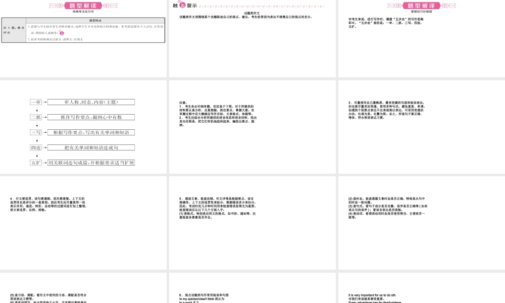 （日照专版）中考英语总复习 题型突破 题型八 写作课件-人教版初中九年级全册英语课件