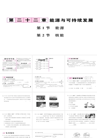 （毕节专版）九年级物理全册 第22章 第1、2节作业课件 （新版）新人教版-（新版）新人教版初中九年级全册物理课件