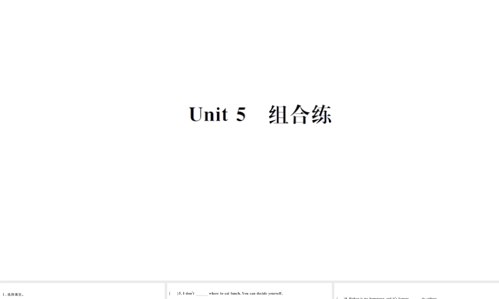 （武汉专版）秋八年级英语上册 Unit 5 Do you want to watch a game show组合练课件（新版）人教新目标版-（新版）人教新目标版初中八年级上册英语课件